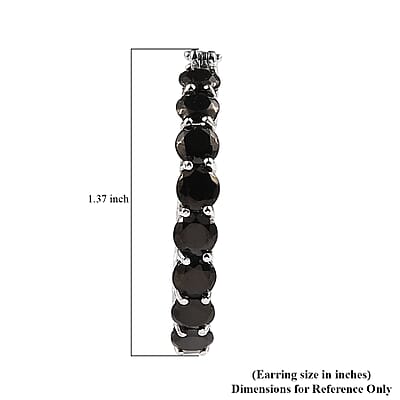 Elite Shungite Hoop Earrings in Platinum Over Sterling Silver 5.25 ctw