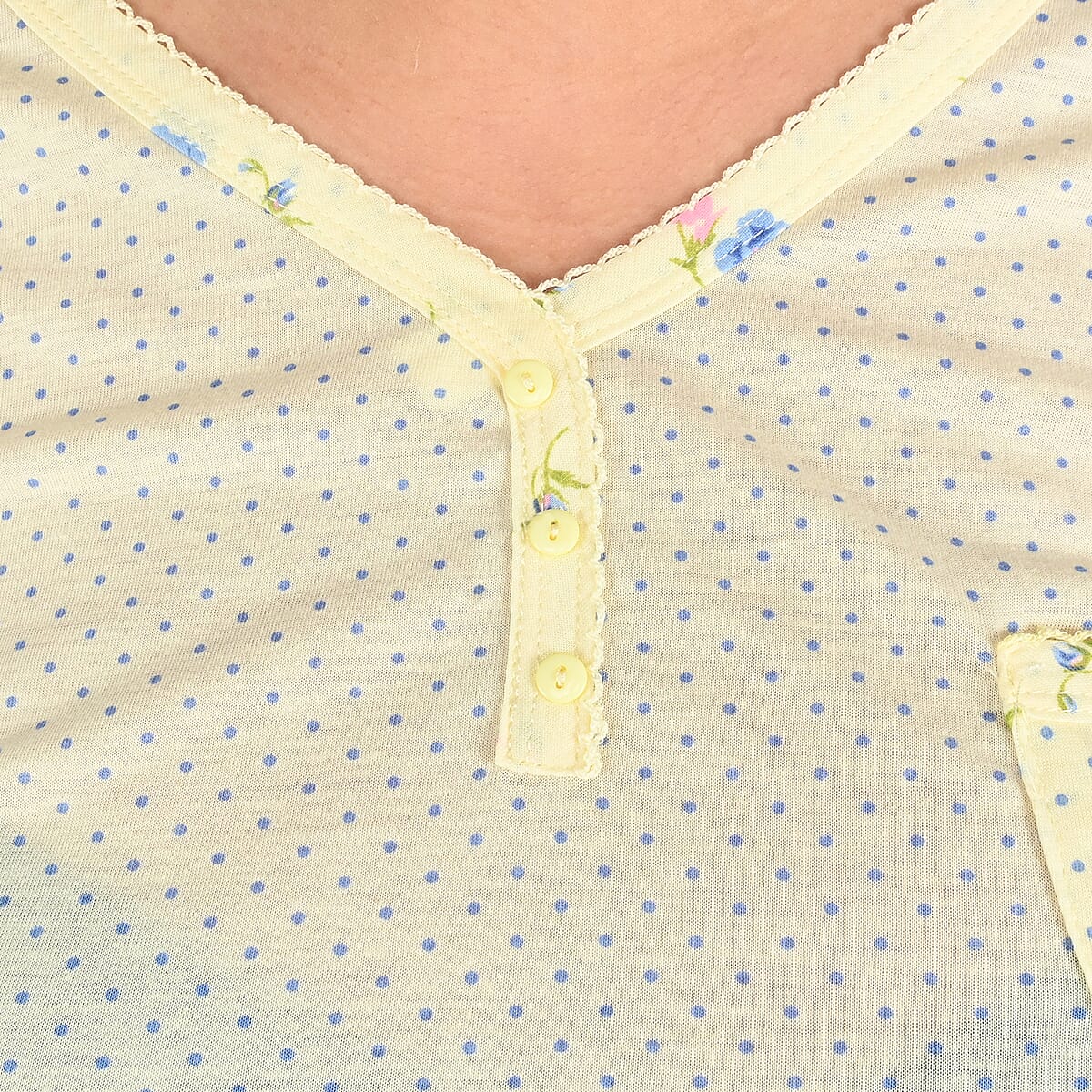 AMANDA PAIGE Yellow Floral Knit Pajama Set - 1X image number 3