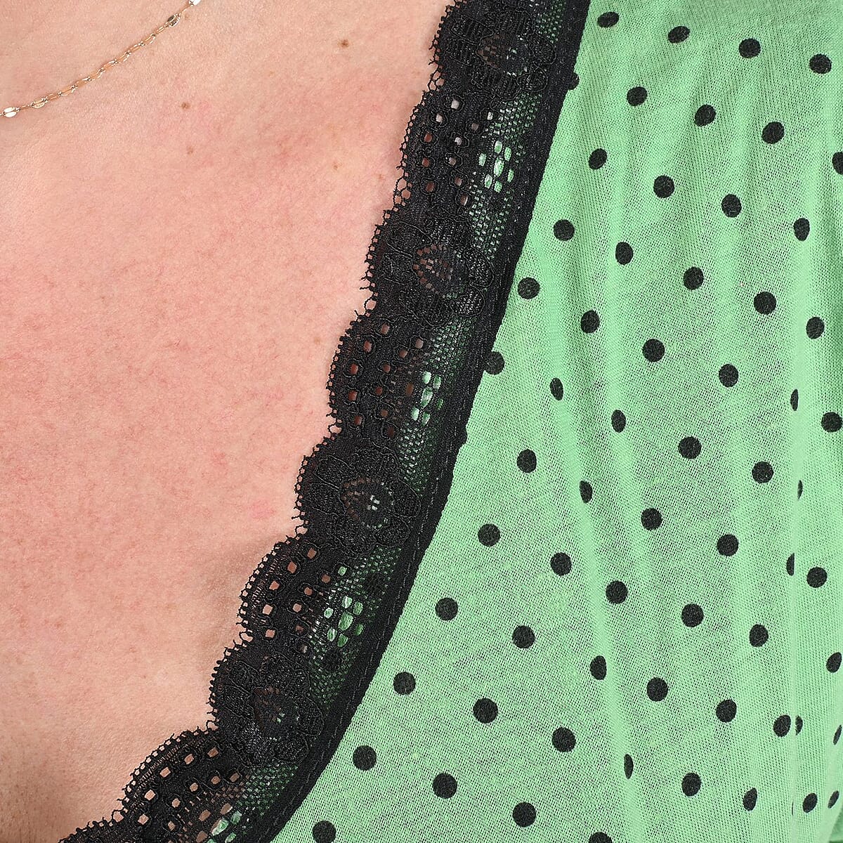 AMANDA PAIGE Green Polka Knit Pajama Set - L image number 3