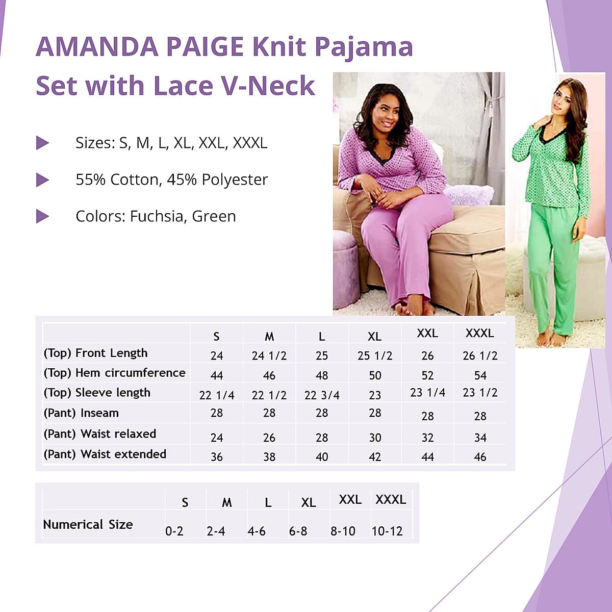 Amanda Paige Green Polka Knit Pajama Set - 2X image number 4