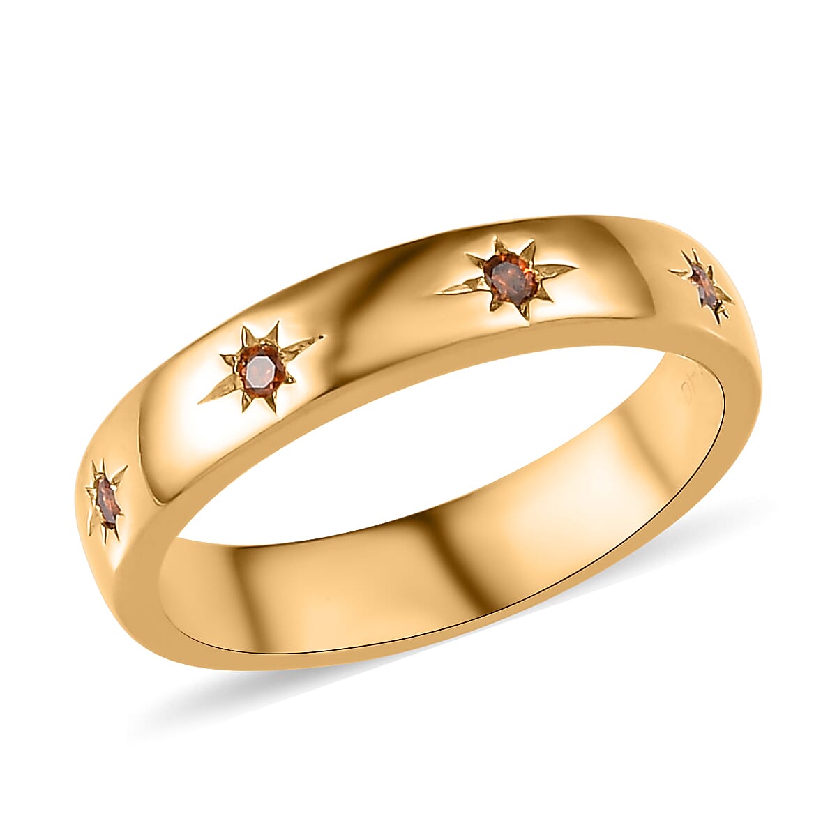 Buy Orange Diamond Sparkle Band Ring in Vermeil Yellow Gold