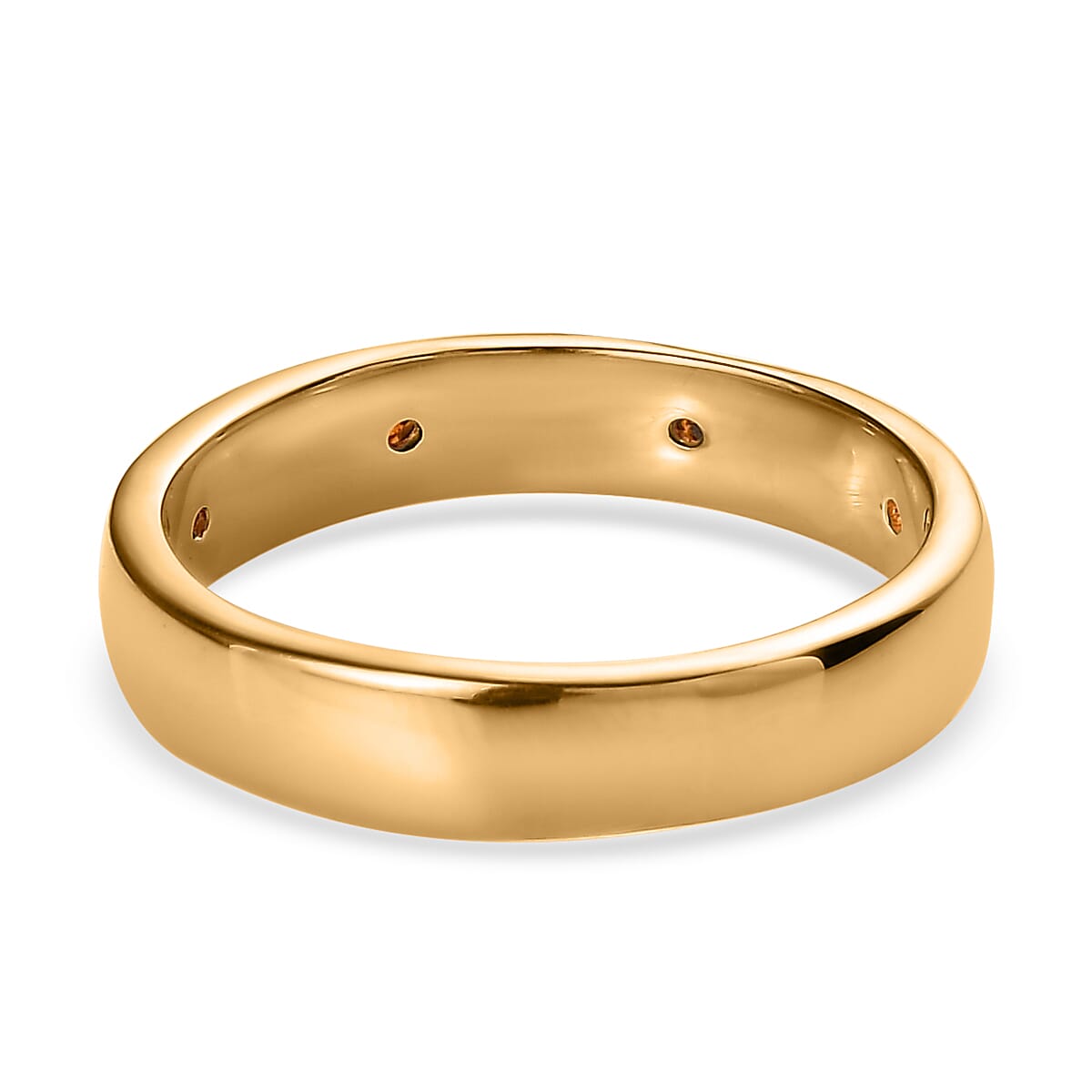 Orange Diamond Sparkle Band Ring in Vermeil Yellow Gold Over Sterling Silver (Size 6.0) 0.10 ctw image number 4