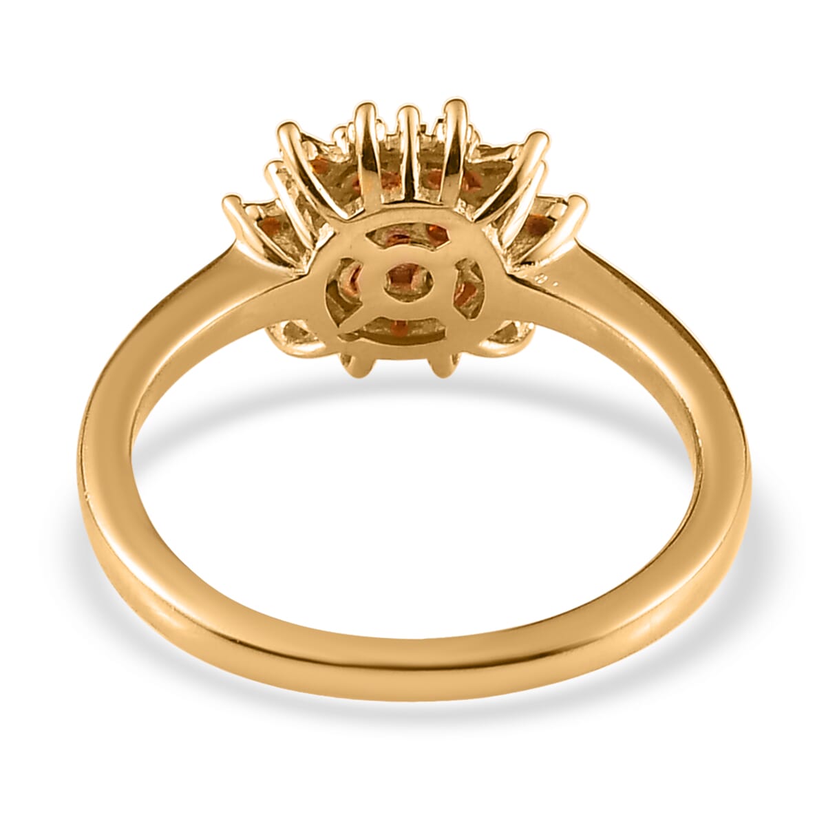Orange Diamond Cluster Ring in Vermeil Yellow Gold Over Sterling Silver 0.50 ctw image number 4