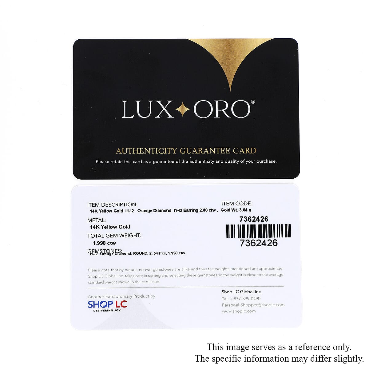 Luxoro 14K Yellow Gold Orange Diamond Hoop Earrings 2.00 ctw image number 5