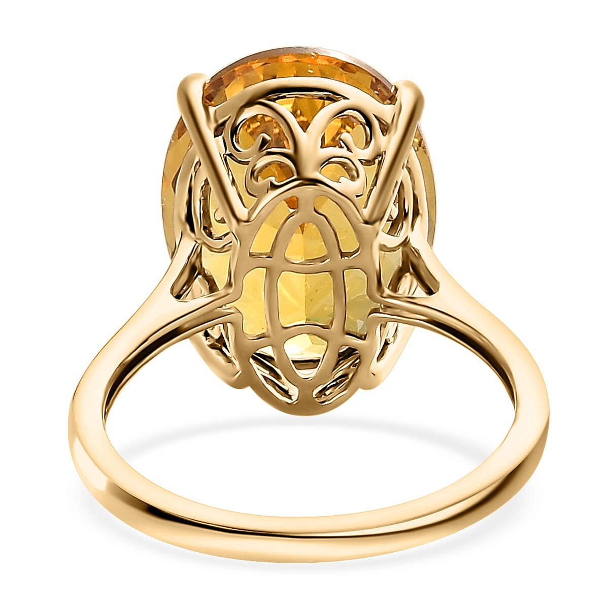 Luxoro 10K Yellow Gold Premium Brazilian Golden Apatite Solitaire Ring (Size 6.0) 9.75 ctw image number 4