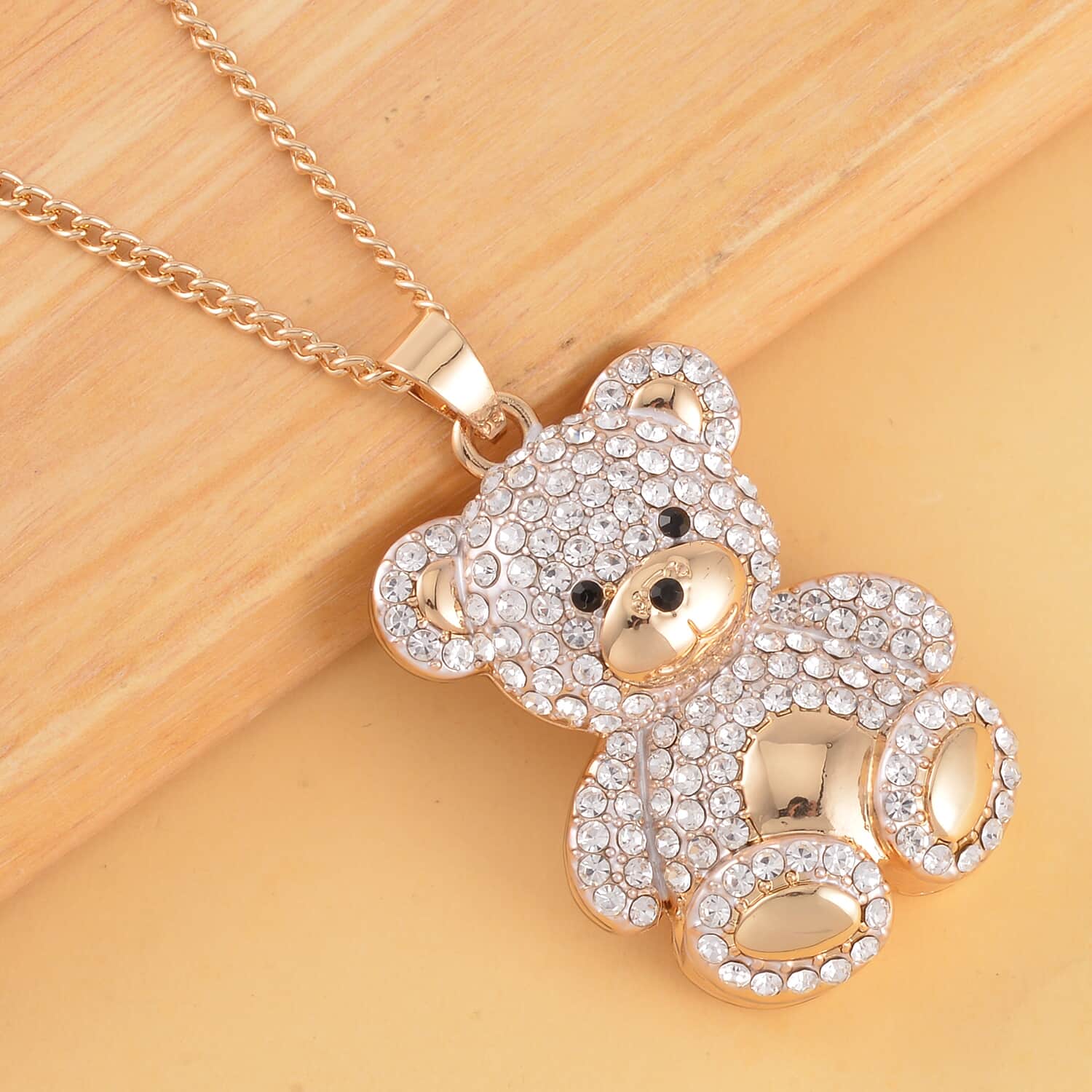 Crystal teddy deals bear necklace