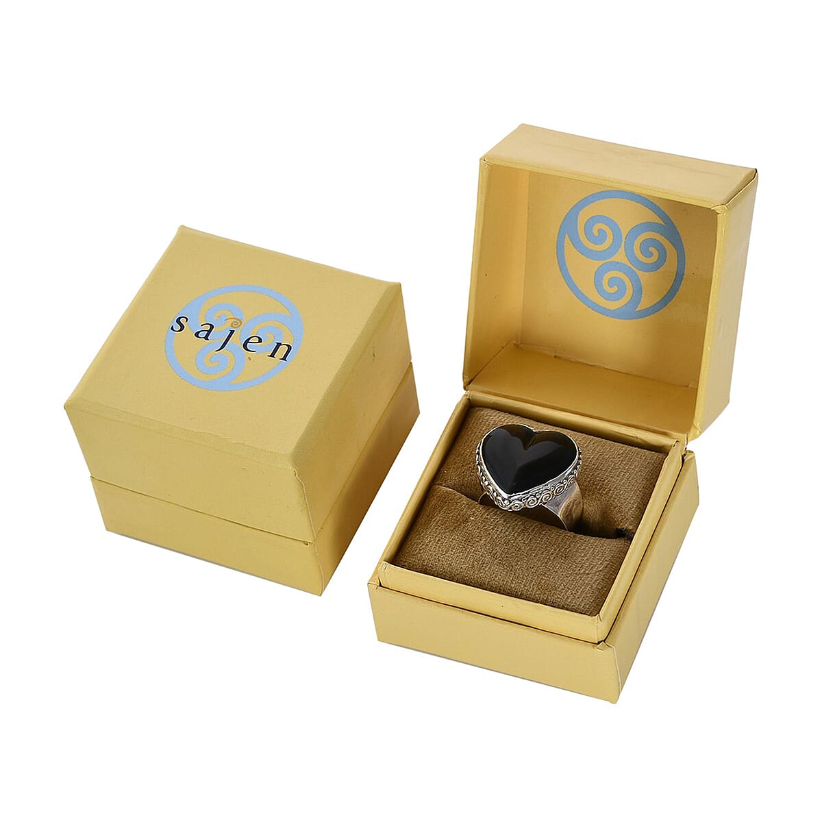 Sajen Silver Rainbow Obsidian Heart Ring in Sterling Silver (Size 10.0) 11.75 ctw image number 6