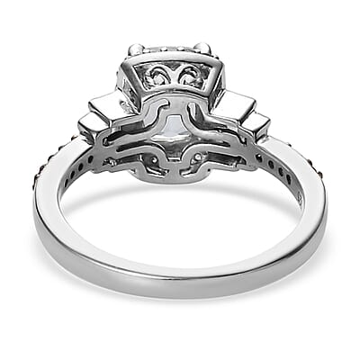 Premium Mangoro Aquamarine, Brown and White Zircon Ring in Platinum Over Sterling Silver (Size 10.0) 1.25 ctw