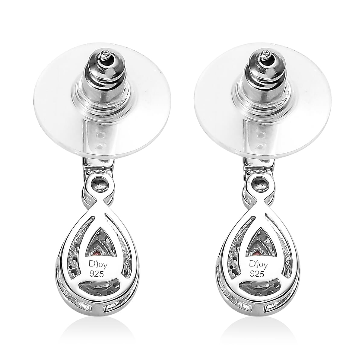 Premium Ouro Fino Rubellite and White Zircon Dangle Earrings in Platinum Over Sterling Silver 0.90 ctw image number 3