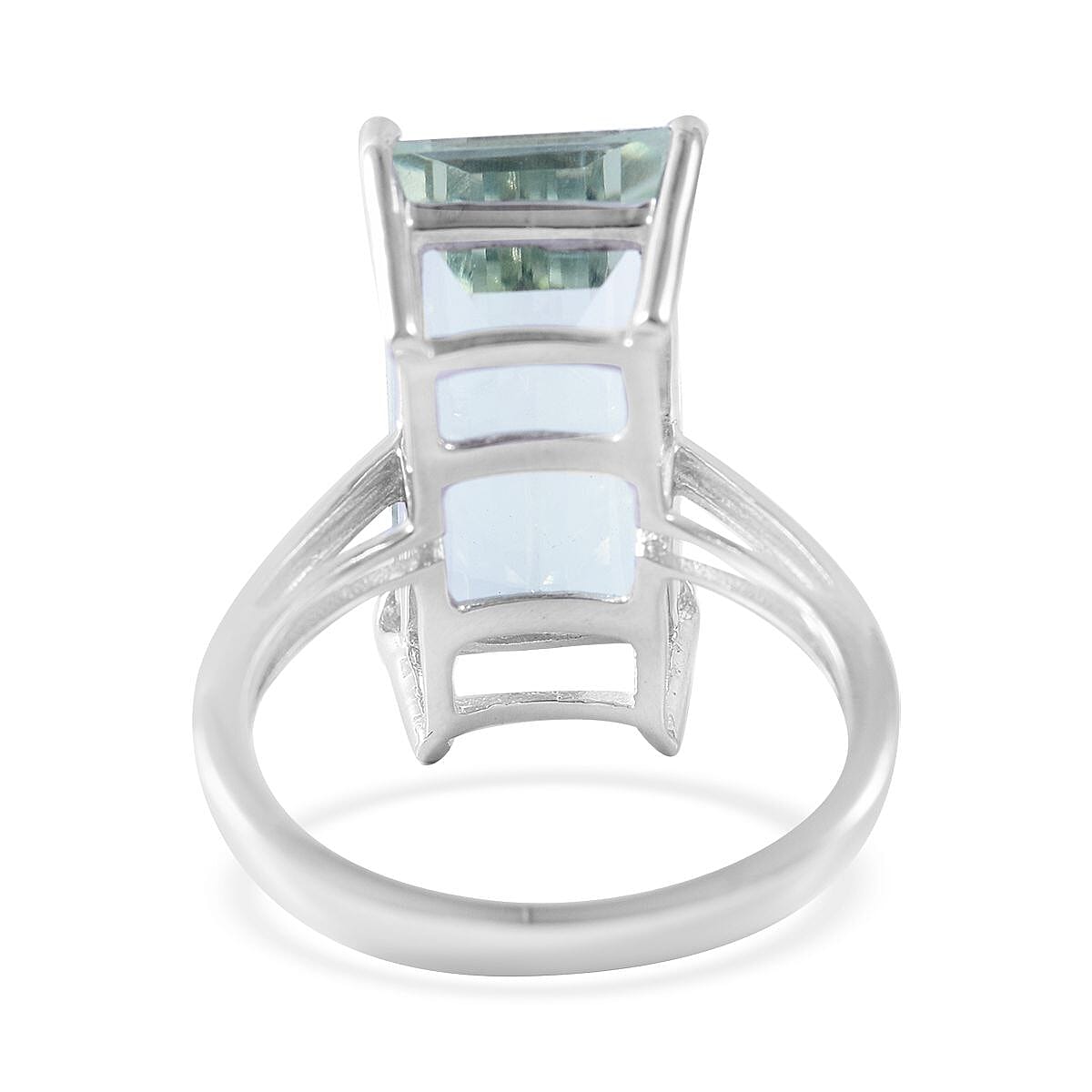 AAA Montezuma Prasiolite Solitaire Ring in Platinum Over Sterling Silver 6.50 ctw image number 3