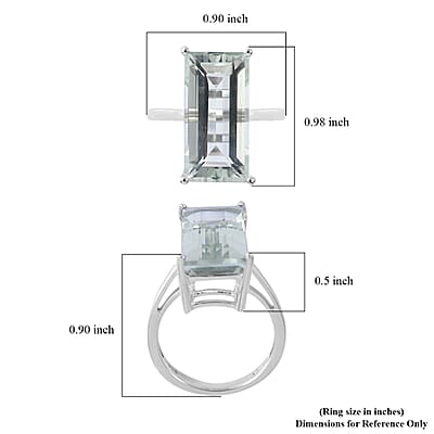 AAA Montezuma Prasiolite Solitaire Ring in Platinum Over Sterling Silver (Size 10.0) 8.50 ctw