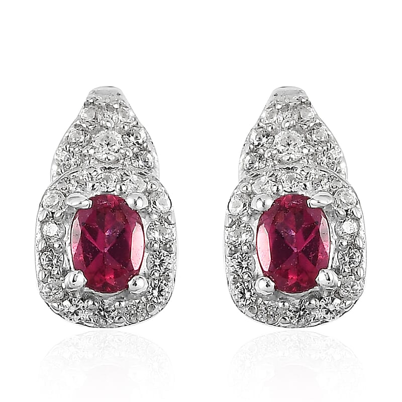 Premium Ouro Fino Rubellite and White Zircon Earrings 0.85 ctw