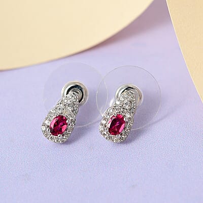 Premium Ouro Fino Rubellite and White Zircon Earrings 0.85 ctw