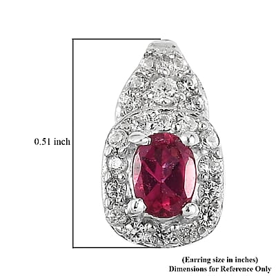 Premium Ouro Fino Rubellite and White Zircon Earrings 0.85 ctw