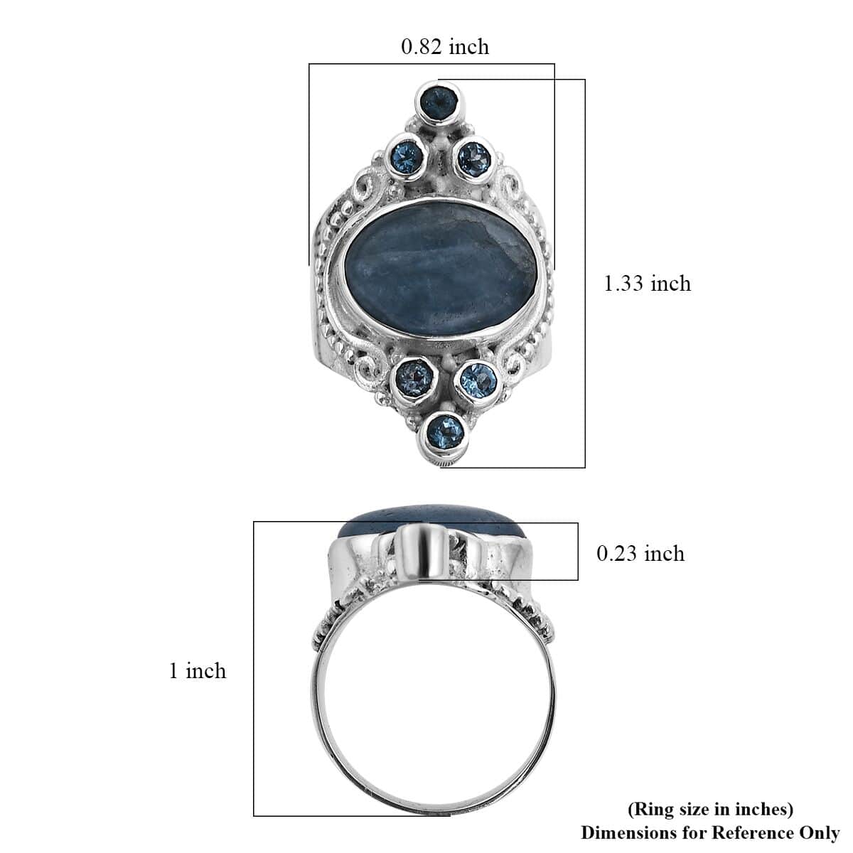 Sajen Silver Espirito Santo Aquamarine and Blue Topaz Ring in Sterling Silver 8.75 ctw image number 5