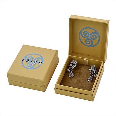 Sajen Silver Rainbow Moonstone and Multi Gemstone Earrings in Sterling Silver 6.70 ctw
