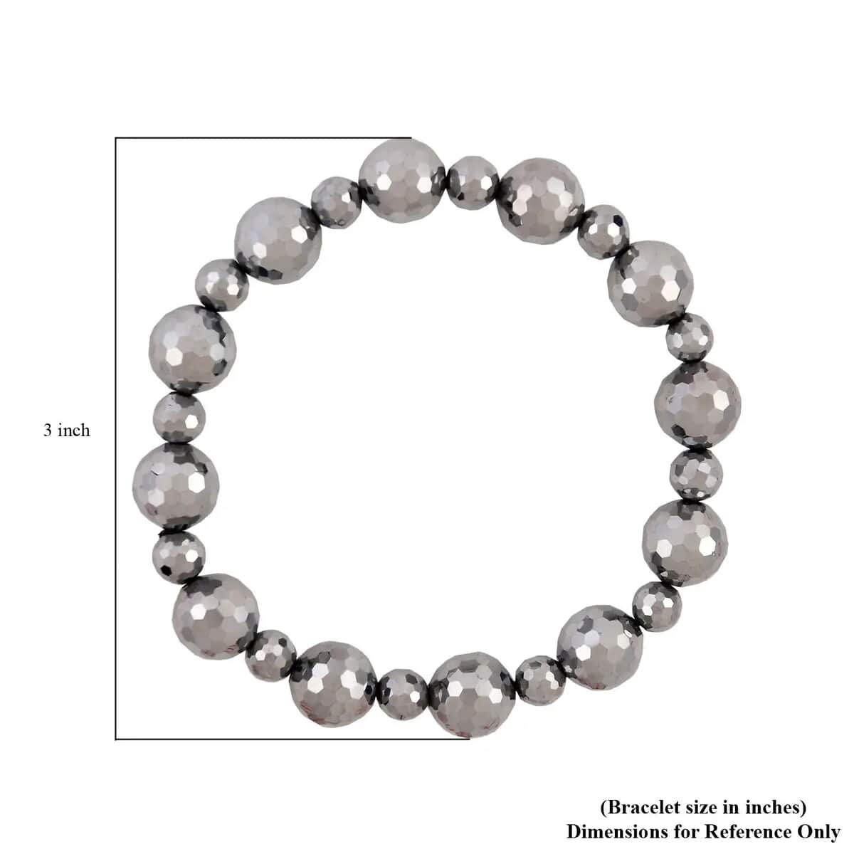 Terahertz Trapezoid Faceted Beaded Stretch Bracelet 150.00 ctw image number 4