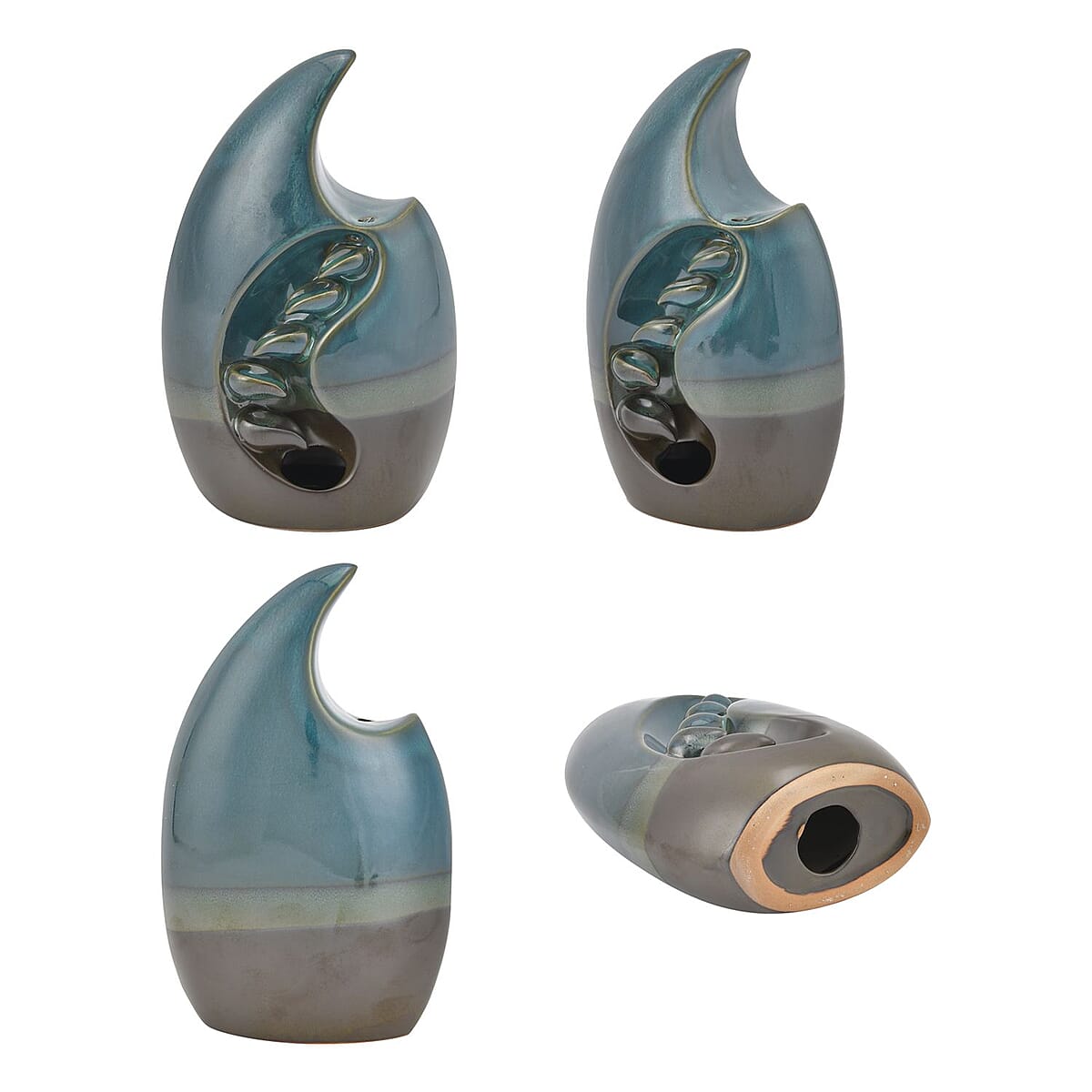 Blue Ceramic Backflow Incense Holder Incense Burner Waterfall with 60 Backflow Incense Cones, 30 Incense Stick, 1p Tweezer and Base image number 7