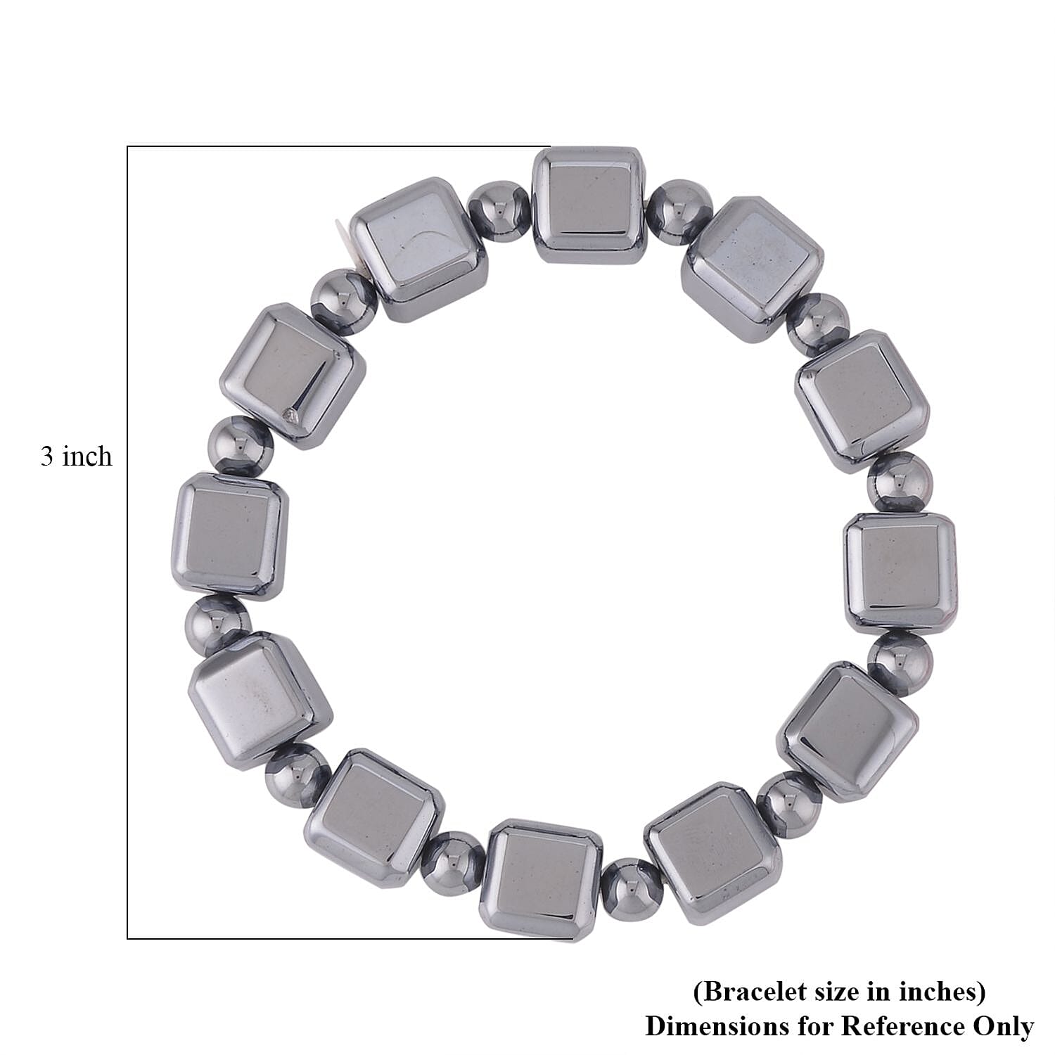 Terahertz 150.00 ctw Cube and Round Beaded Stretchable Bracelet