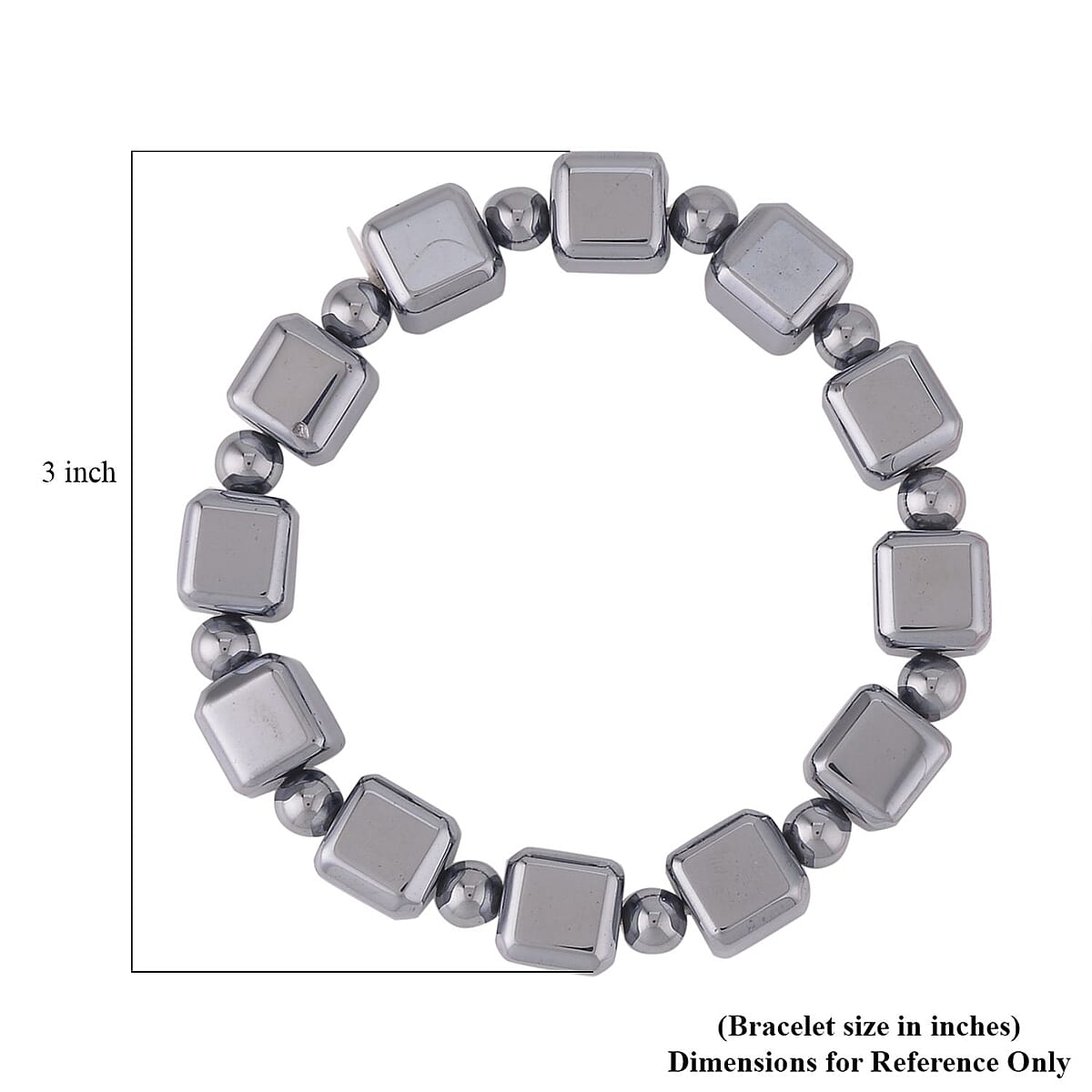  Terahertz 150.00 ctw Cube and Round Beaded Stretchable Bracelet image number 2