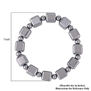  Terahertz 150.00 ctw Cube and Round Beaded Stretchable Bracelet