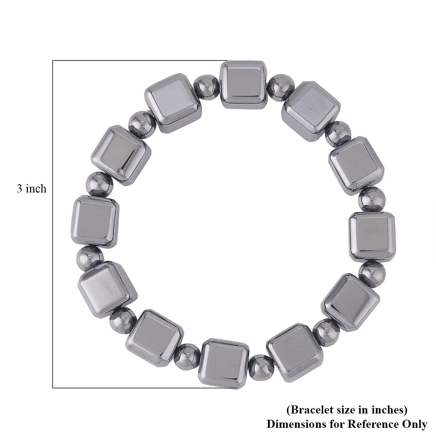 Terahertz 150.00 ctw Cube and Round Beaded Stretchable Bracelet