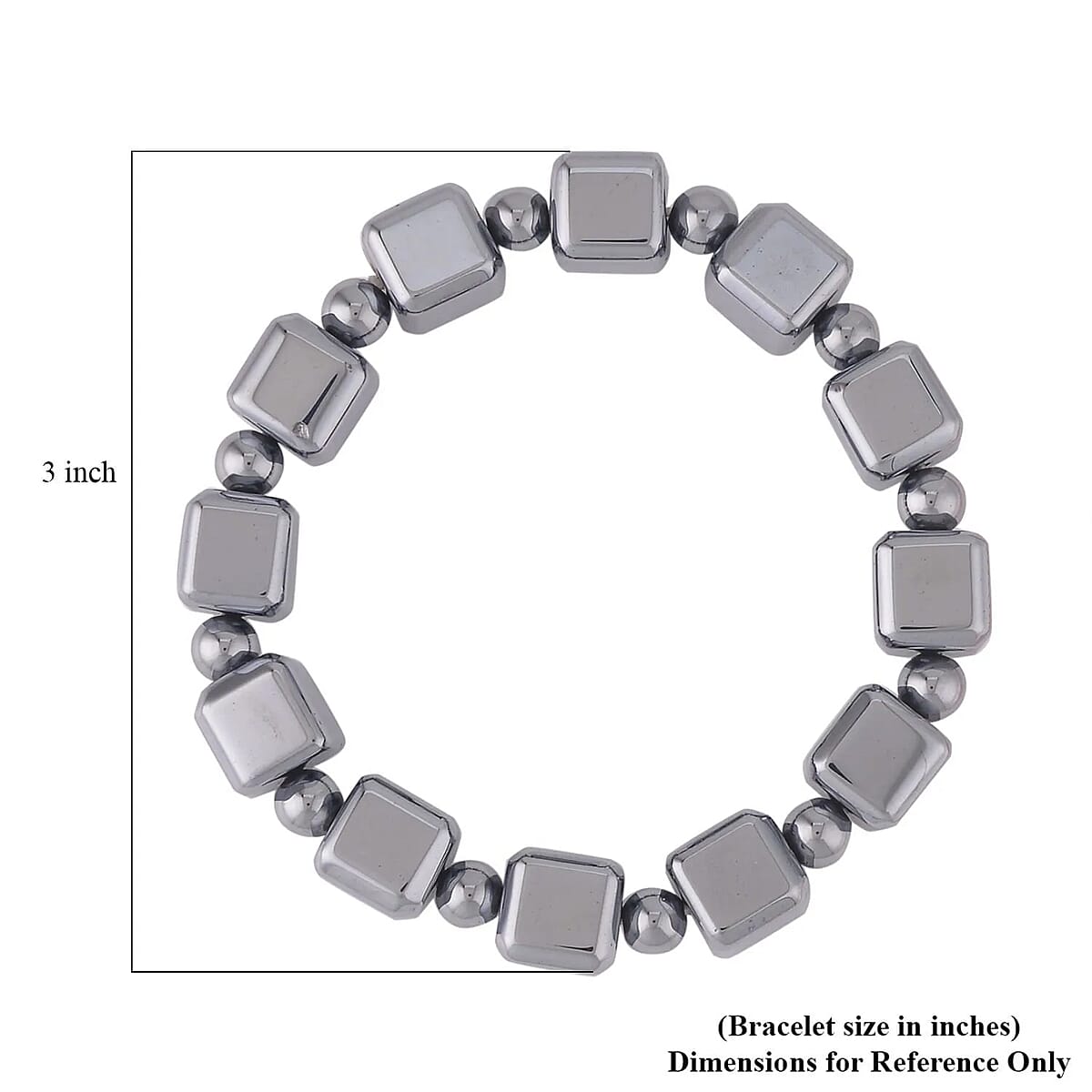  Terahertz 150.00 ctw Cube and Round Beaded Stretchable Bracelet image number 4