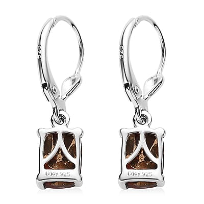 Matrix Fire Opal Lever Back Earrings in Sterling Silver 2.50 ctw