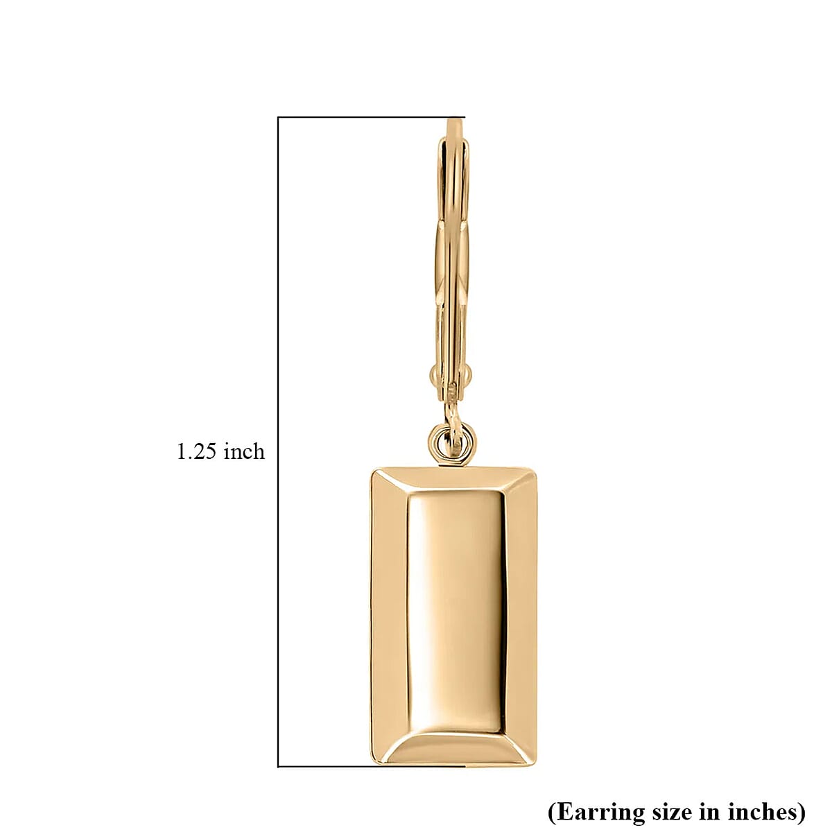 Luxoro 10K Yellow Gold Bar Earrings, Gold Lever Back Earrings, Gold Jewelry For Her (Del. in 10-15 Days)  image number 6