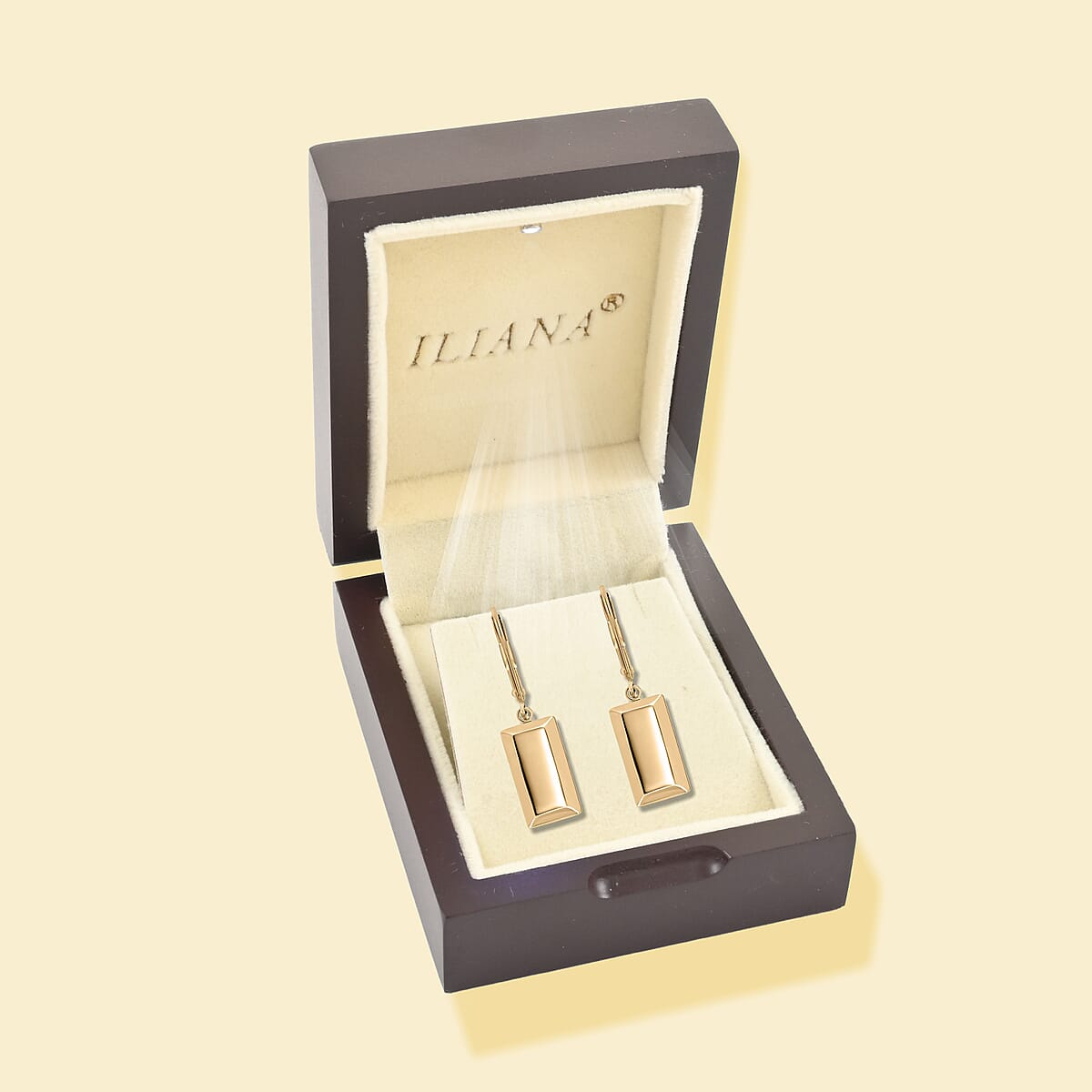 Luxoro 10K Yellow Gold Bar Earrings, Gold Lever Back Earrings, Gold Jewelry For Her (Del. in 10-15 Days)  image number 7