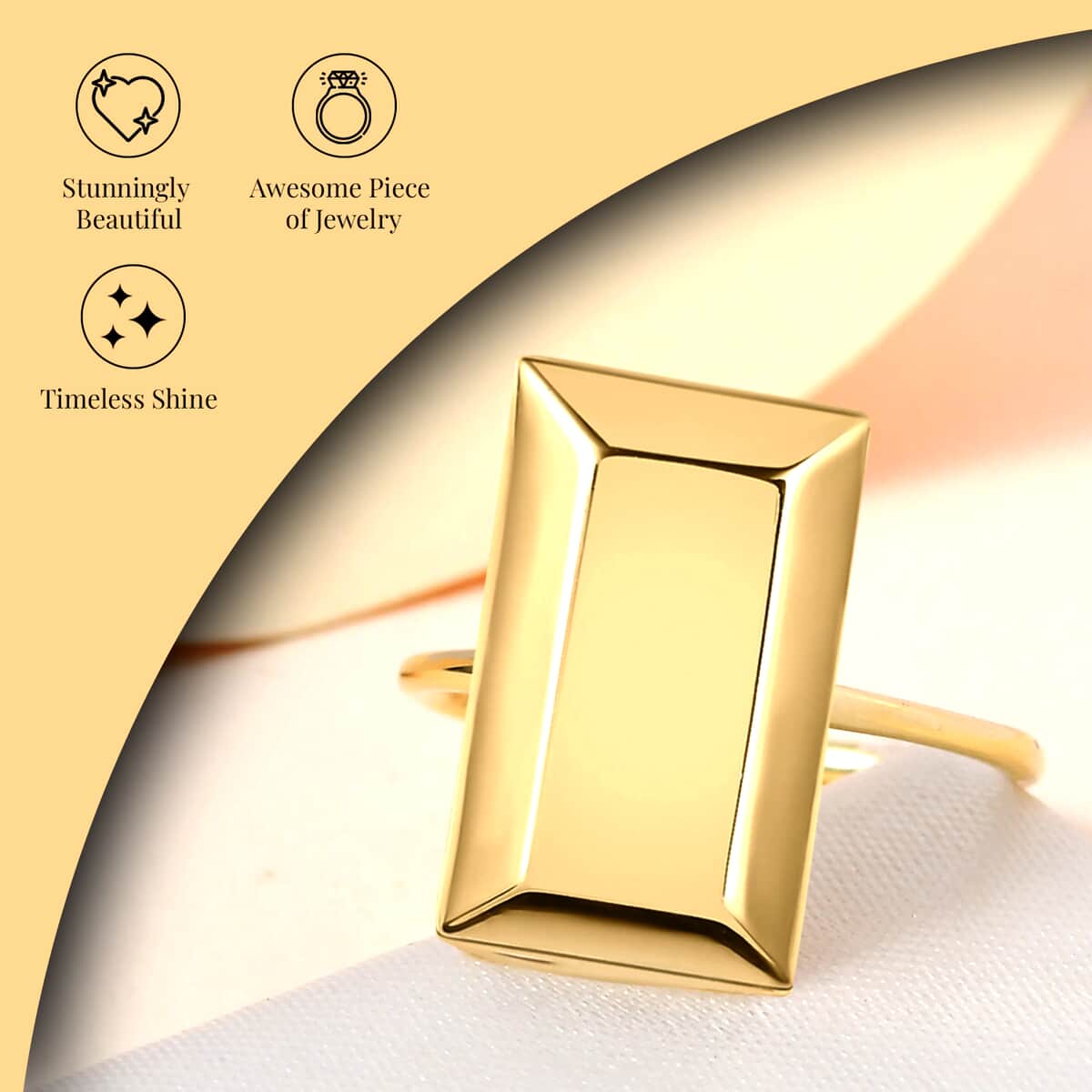 Bar Ring in 10K Yellow Gold,Yellow Gold Ring, Gold Jewelry For Her 1.90 Grams (Size 5.0) image number 3