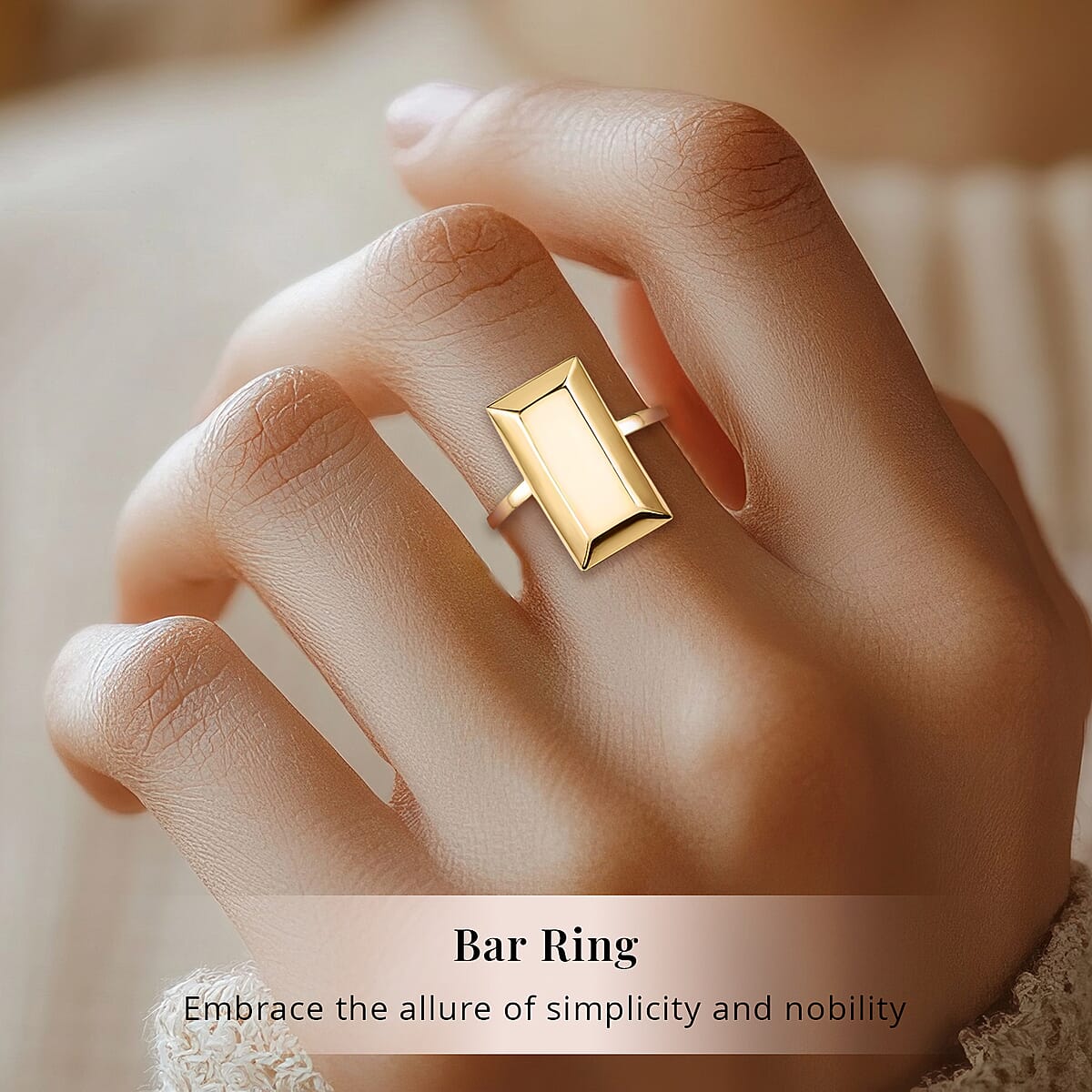 Luxoro Bar Ring in 10K Yellow Gold,Yellow Gold Ring, Gold Jewelry For Her 1.90 Grams (Size 7.0) image number 1