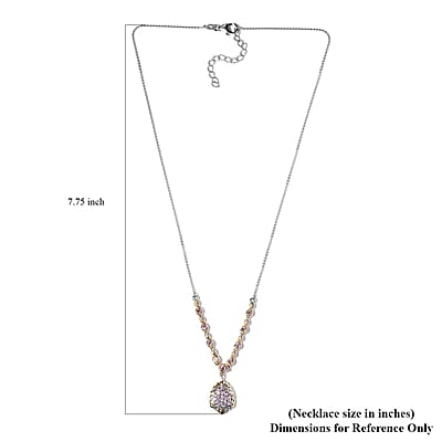 Madagascar Purple Sapphire and White Zircon Necklace 18 Inches in Vermeil Yellow Gold and Platinum Over Sterling Silver 1.35 ctw