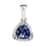 Luxoro 10K White Gold Premium Peacock Tanzanite and Diamond Halo Pendant 1.35 ctw