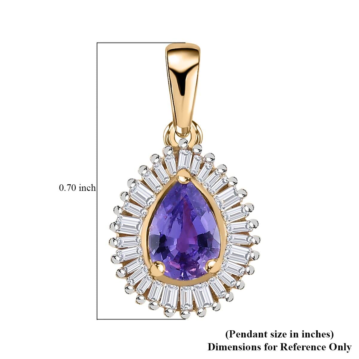 Luxoro 10K Rose Gold Premium Madagascar Purple Sapphire and G-H I3 Diamond Halo Pendant 1.00 ctw image number 5