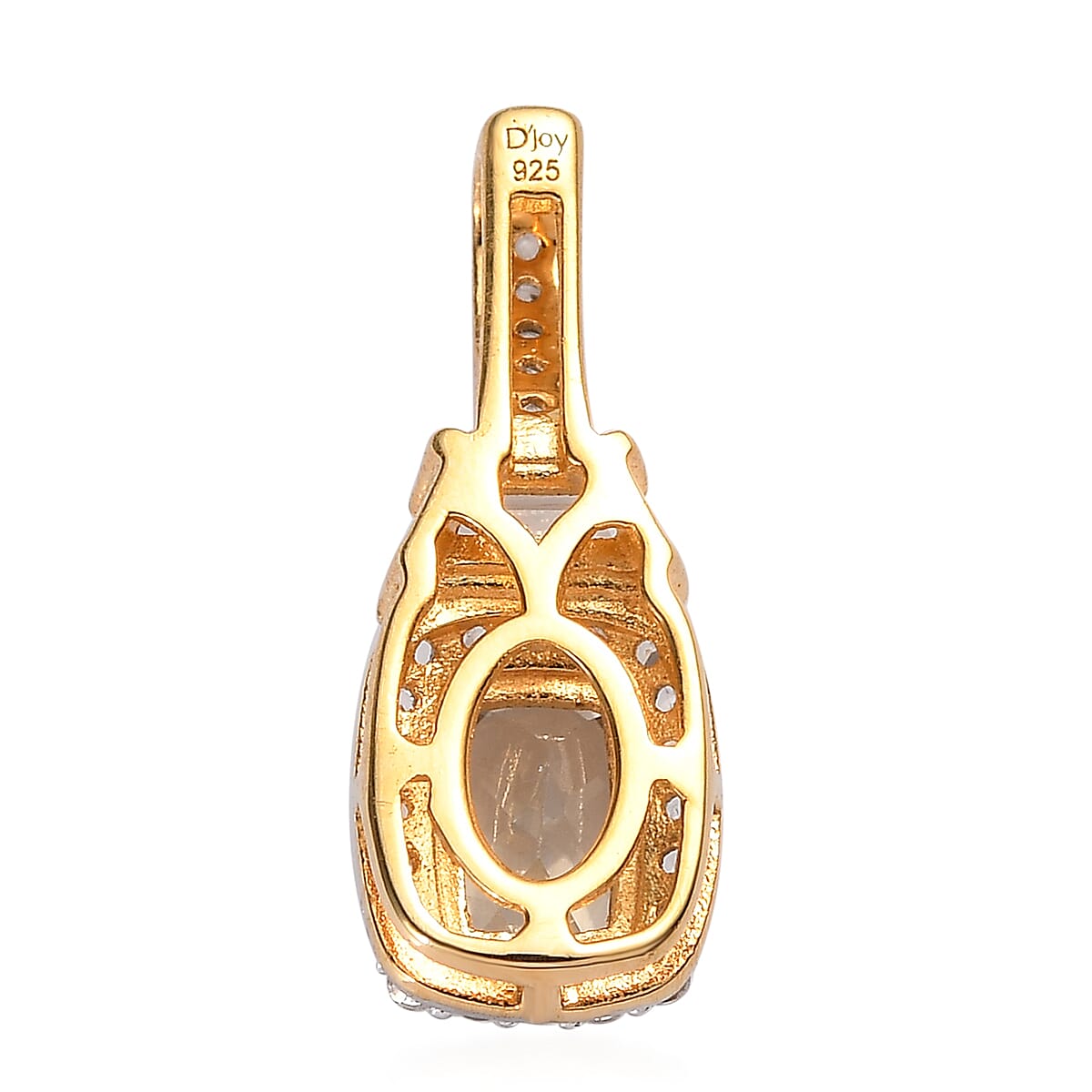 AAA Turkizite and White Zircon Halo Pendant in Vermeil Yellow Gold Over Sterling Silver 1.15 ctw