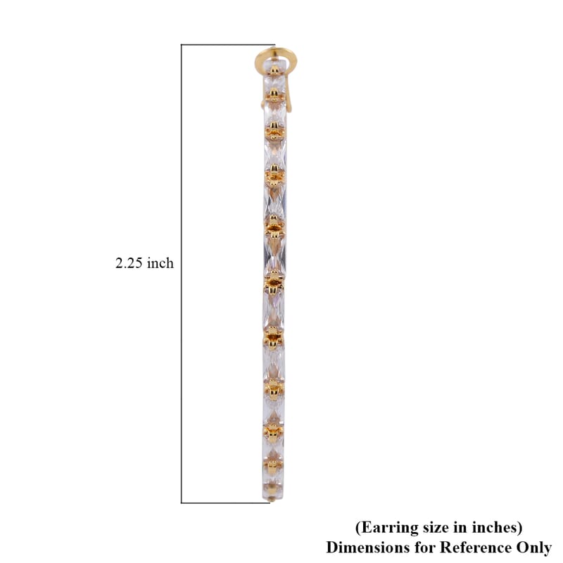 Simulated Diamond Hoop Earrings in Goldtone
