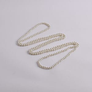 White Pearl Glass Beaded Endless Necklace (100 Inches)
