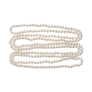 White Pearl Glass Beaded Endless Necklace (100 Inches)