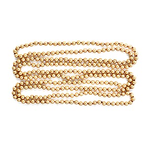 Golden Pearl Glass Beaded Endless Necklace 100 Inches