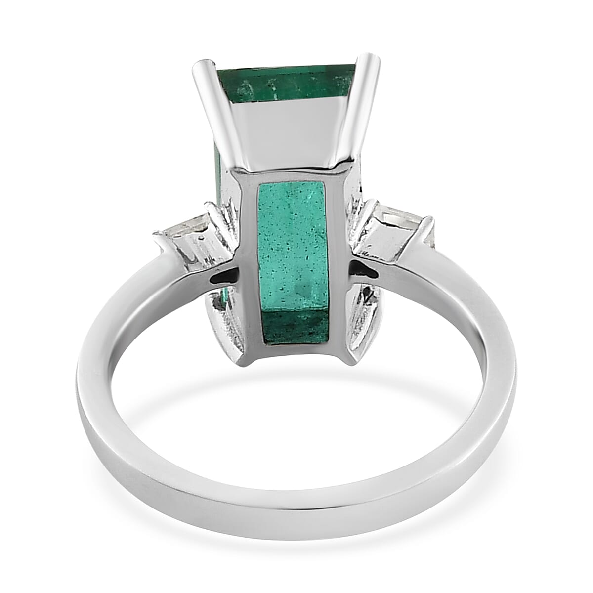 Emeraldine Quartz (Triplet) and White Topaz Ring in Stainless Steel (Delivery in 7-10 Business Days) 5.00 ctw image number 4