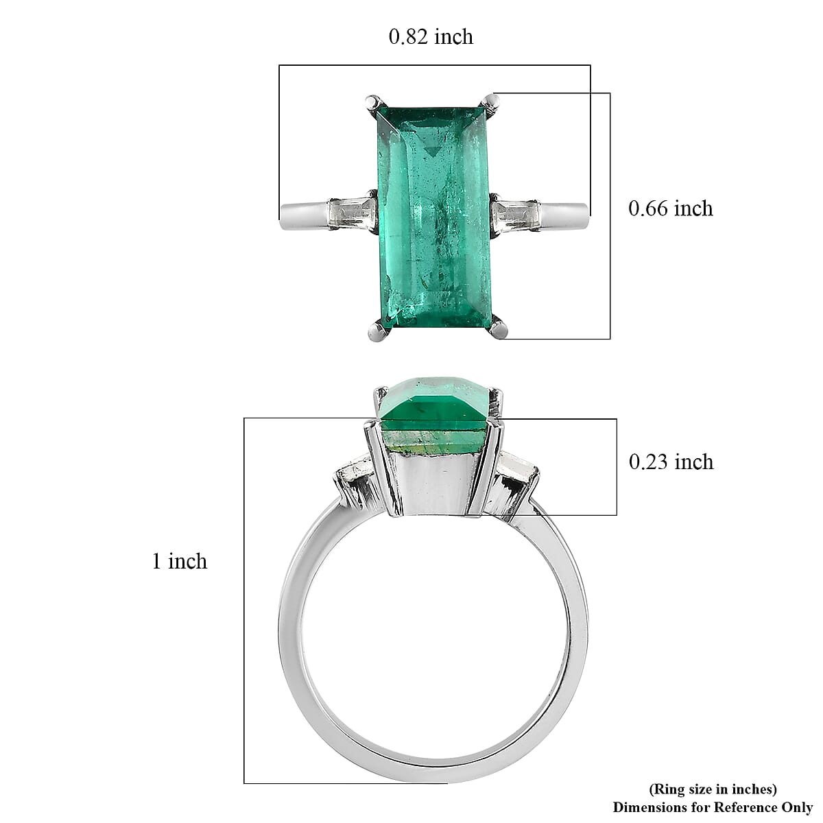 Emeraldine Quartz (Triplet) and White Topaz Ring in Stainless Steel (Size 7.0) 5.00 ctw image number 5