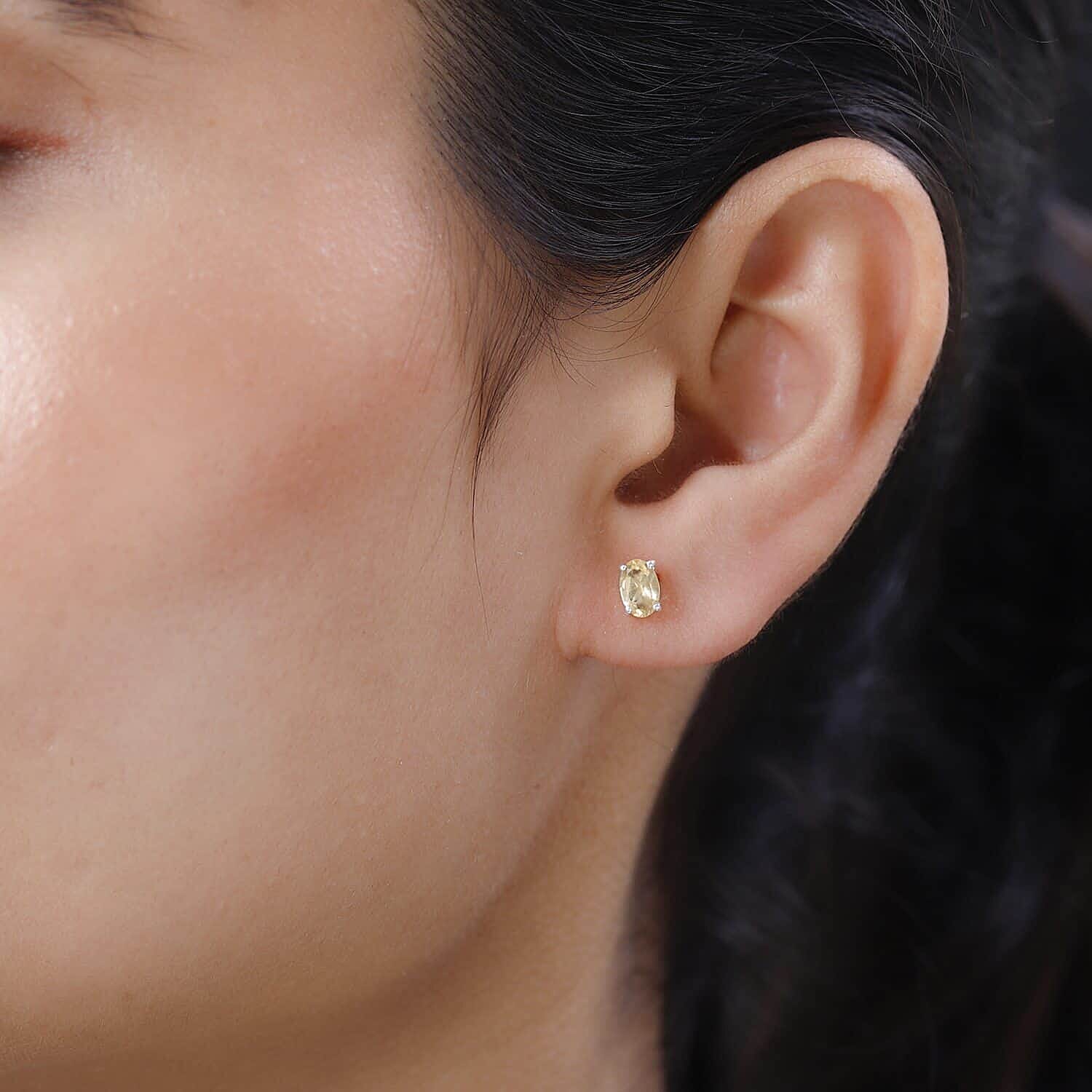 Brazilian Petalite Stud Earrings in Sterling Silver 0.80 ctw