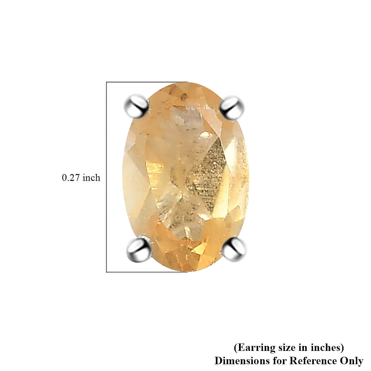 Brazilian Citrine Solitaire Stud Earrings in Sterling Silver, Citrine Jewelry, Birthday Anniversary Gift For Her 1.00 ctw image number 4