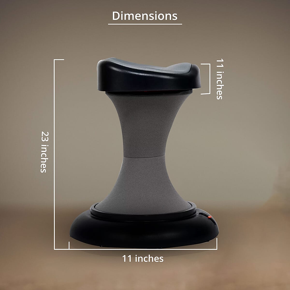 Black Gray EzHula Core Balance Fitness Chair For Home Office and Gyms, Mimics Hula Hoop Motion For Core Balance, Coordination and Stability image number 4