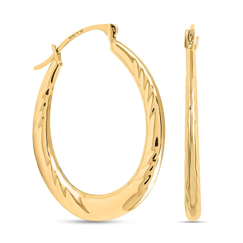 10K Yellow Gold Earrings, Gold Hoops, Wedding Jewelry For Women