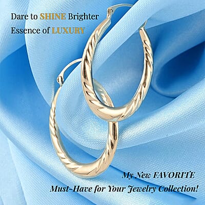 10K Yellow Gold Earrings, Gold Hoops, Wedding Jewelry For Women