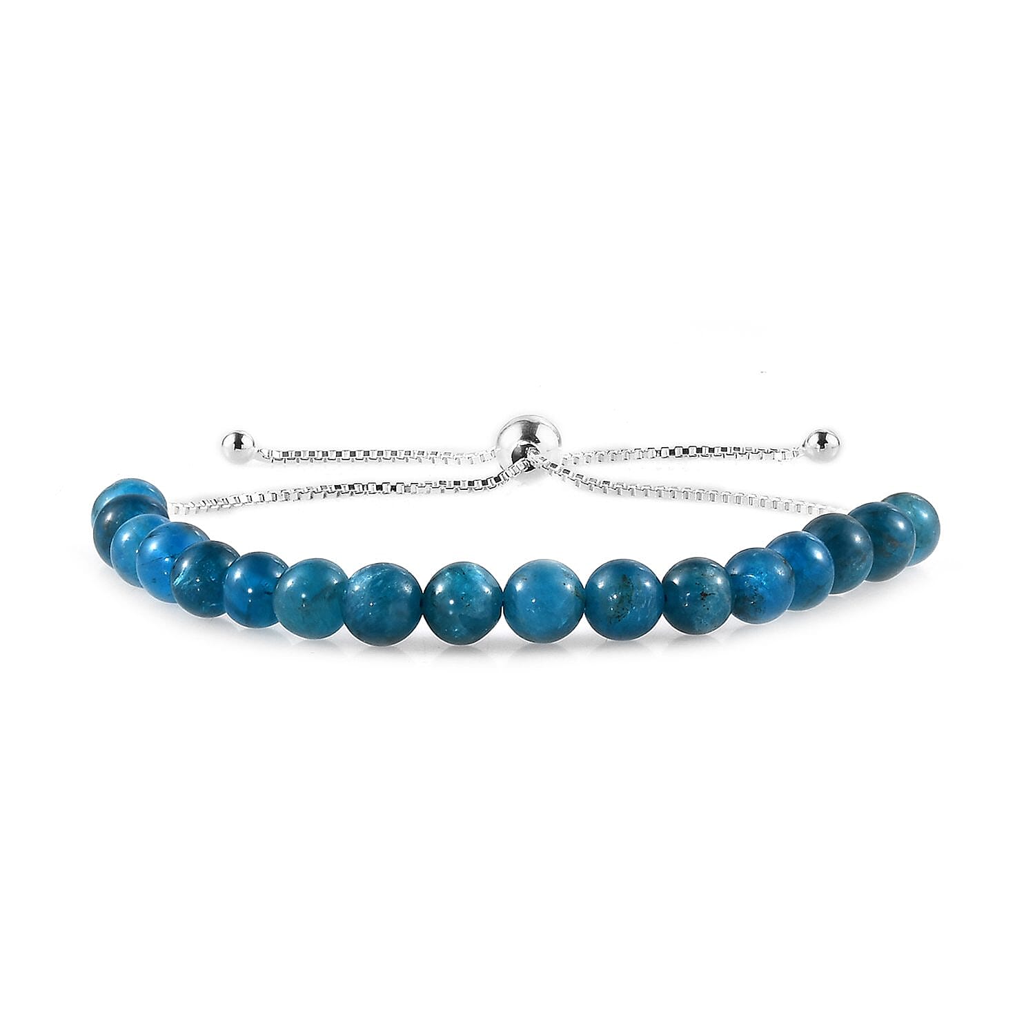 Malgache Neon Apatite Beaded Bolo Bracelet in Sterling Silver 34.65 ctw
