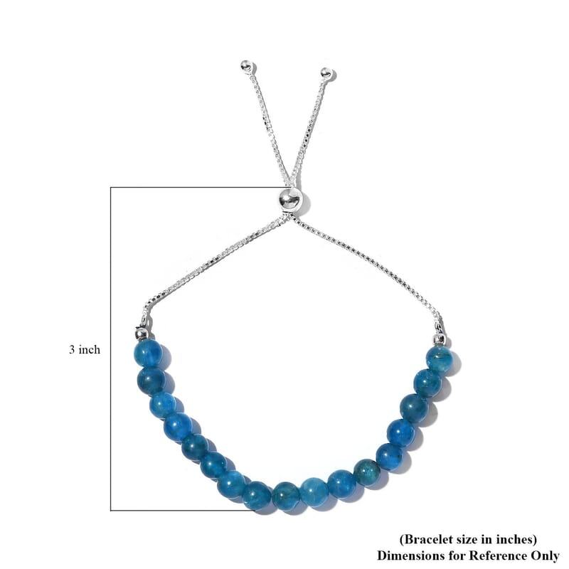 Malgache Neon Apatite Beaded Bolo Bracelet in Sterling Silver 34.65 ctw