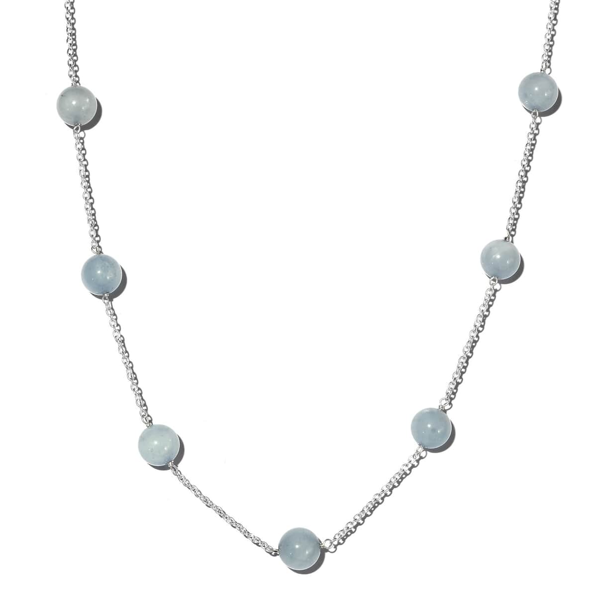 Mangoro Aquamarine 42.65 ctw Station Necklace in Sterling Silver 20 Inches image number 0